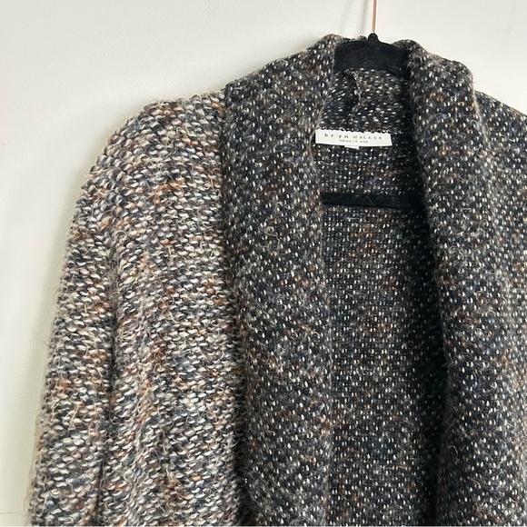 Bryn Walker Tweed Boucle Wrap Coat Womens XS - Picture 3 of 9